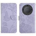 HT03 Cassa del telefono di cuoio di vibrazione impressa farfalla di sensibilità della pelle, For Realme C55, For Xiaomi Redmi Note 12 4G Global, For Honor X9a 5G / Magic5 Lite, For Honor X5 4G