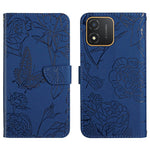 HT03 Cassa del telefono di cuoio di vibrazione impressa farfalla di sensibilità della pelle, For Realme C55, For Xiaomi Redmi Note 12 4G Global, For Honor X9a 5G / Magic5 Lite, For Honor X5 4G