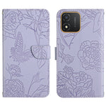 HT03 Cassa del telefono di cuoio di vibrazione impressa farfalla di sensibilità della pelle, For Realme C55, For Xiaomi Redmi Note 12 4G Global, For Honor X9a 5G / Magic5 Lite, For Honor X5 4G