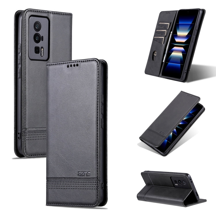 AZNS Custodia per telefono in pelle a conchiglia con struttura in vitello magnetico, For Huawei Enjoy 50z, For Huawei nova Y61, For Xiaomi Redmi K60 / K60 Pro
