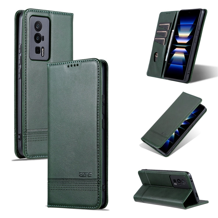 AZNS Custodia per telefono in pelle a conchiglia con struttura in vitello magnetico, For Huawei Enjoy 50z, For Huawei nova Y61, For Xiaomi Redmi K60 / K60 Pro