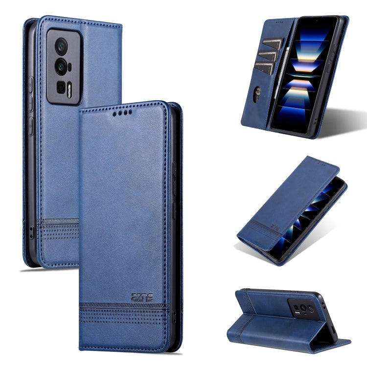 AZNS Custodia per telefono in pelle a conchiglia con struttura in vitello magnetico, For Huawei Enjoy 50z, For Huawei nova Y61, For Xiaomi Redmi K60 / K60 Pro