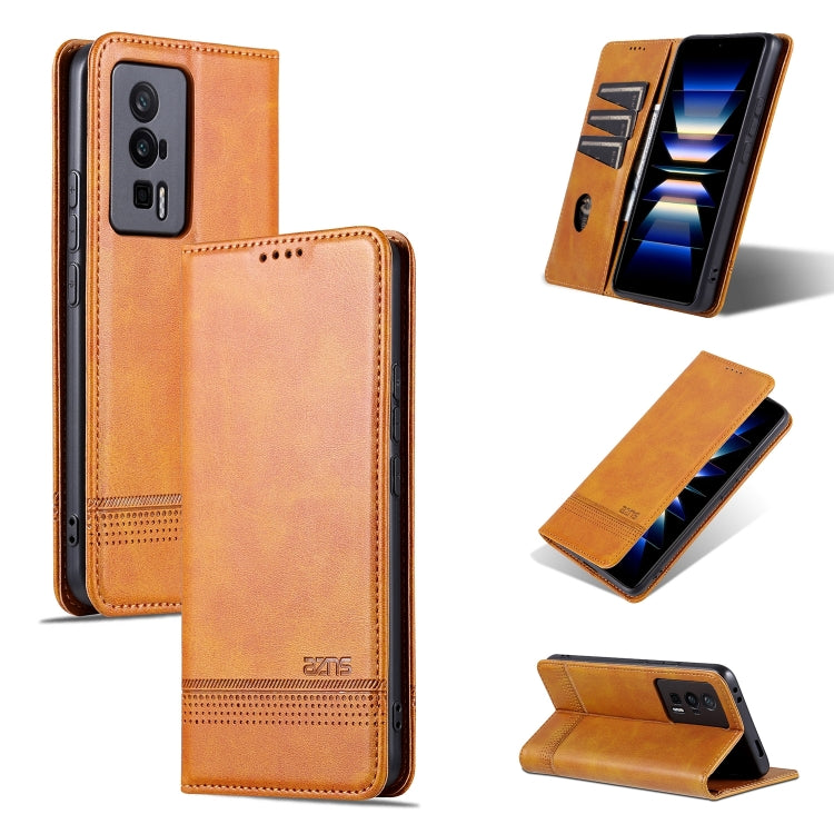 AZNS Custodia per telefono in pelle a conchiglia con struttura in vitello magnetico, For Huawei Enjoy 50z, For Huawei nova Y61, For Xiaomi Redmi K60 / K60 Pro