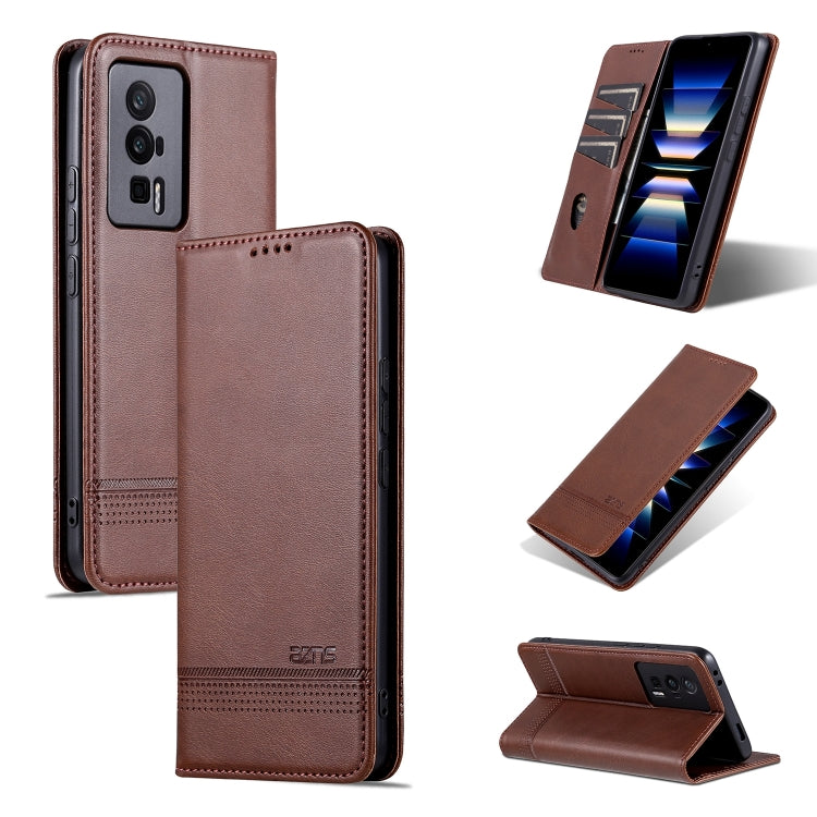 AZNS Custodia per telefono in pelle a conchiglia con struttura in vitello magnetico, For Huawei Enjoy 50z, For Huawei nova Y61, For Xiaomi Redmi K60 / K60 Pro