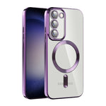 Custodia per telefono MagSafe in TPU con placcatura in tessuto CD con pellicola per lenti, For Samsung Galaxy S23 5G, For Samsung Galaxy S23+ 5G, For Samsung Galaxy S23 Ultra 5G
