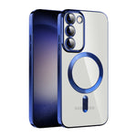 Custodia per telefono MagSafe in TPU con placcatura in tessuto CD con pellicola per lenti, For Samsung Galaxy S23 5G, For Samsung Galaxy S23+ 5G, For Samsung Galaxy S23 Ultra 5G