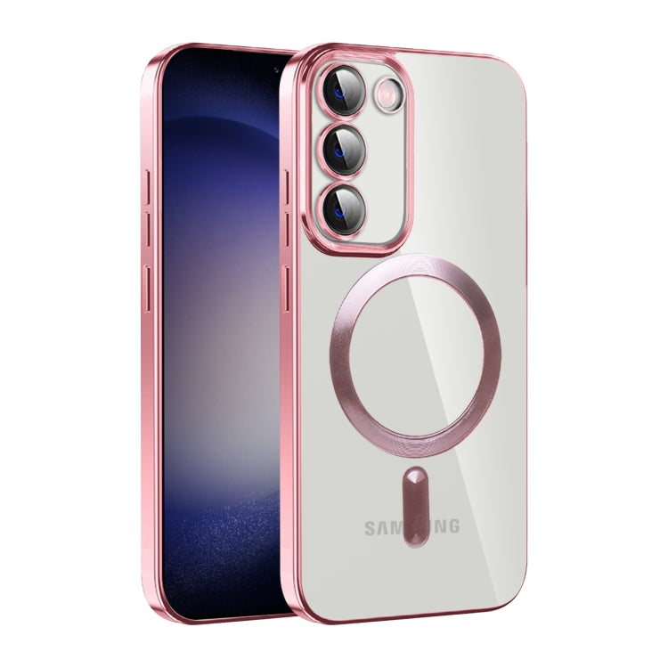 Custodia per telefono MagSafe in TPU con placcatura in tessuto CD con pellicola per lenti, For Samsung Galaxy S23 5G, For Samsung Galaxy S23+ 5G, For Samsung Galaxy S23 Ultra 5G