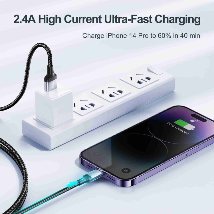 JOYROOM S-UL012A10 Cavo dati di ricarica rapida da USB-A a 8 pin serie straordinaria da 2,4 A, 20W 8 Pin, 1.2m, 20W 8 Pin, 2m, 20W 8 Pin, 3m