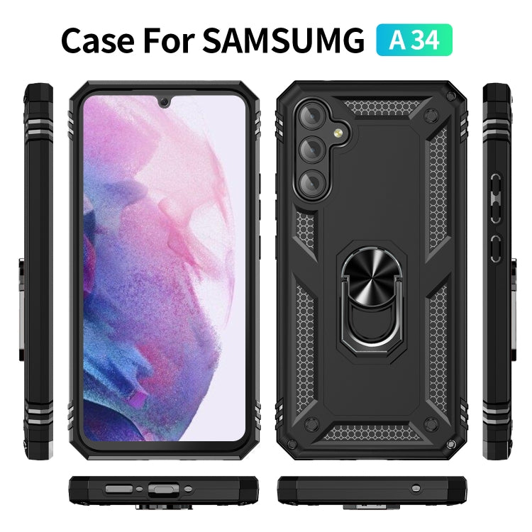 Custodia per telefono antiurto in TPU + PC con supporto, For Samsung Galaxy A34