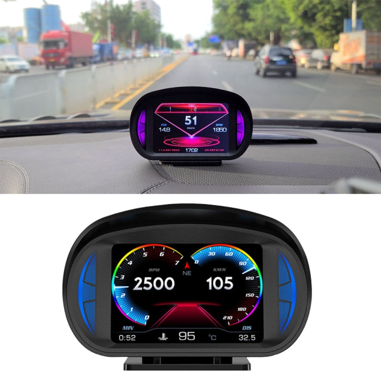 P2 3 pollici multifunzione HD OBD LCD strumento GPS misuratore di pendenza per auto HUD Head-up Display, P2