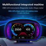 P2 3 pollici multifunzione HD OBD LCD strumento GPS misuratore di pendenza per auto HUD Head-up Display, P2