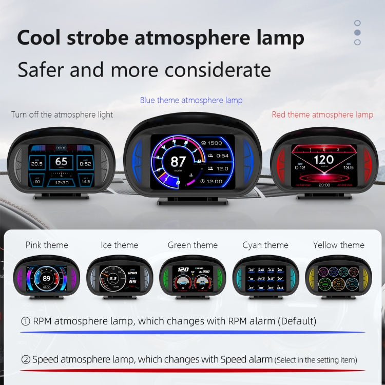 P2 3 pollici multifunzione HD OBD LCD strumento GPS misuratore di pendenza per auto HUD Head-up Display, P2