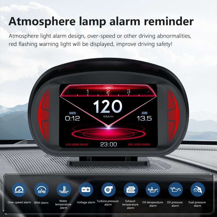 P2 3 pollici multifunzione HD OBD LCD strumento GPS misuratore di pendenza per auto HUD Head-up Display, P2