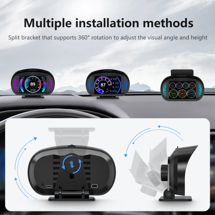 P2 3 pollici multifunzione HD OBD LCD strumento GPS misuratore di pendenza per auto HUD Head-up Display, P2