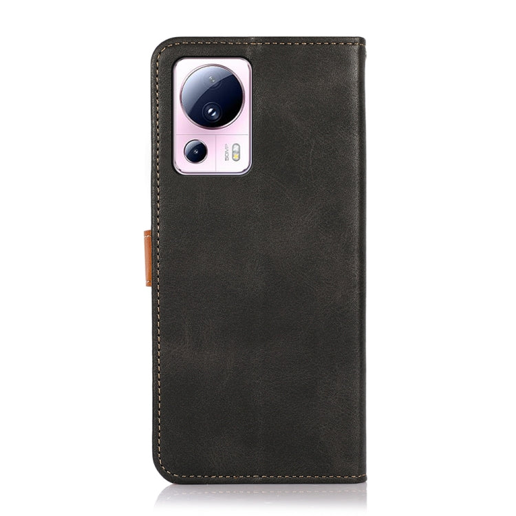 KHAZNEH Custodia per telefono in pelle a conchiglia con trama in pelle bovina, For Xiaomi 13 Lite / Civi 2