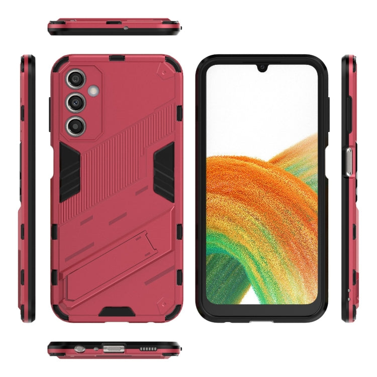 Punk Armor 2 in 1 PC + custodia per telefono antiurto in TPU con supporto invisibile, For Samsung Galaxy A24 5G / A24 4G
