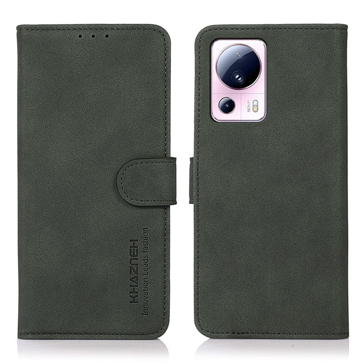 KHAZNEH Custodia per telefono in pelle con trama opaca, For Xiaomi 13 Lite / Civi 2