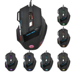 HXSJ A868 Mouse cablato luminoso colorato a 7 tasti con pulsante di fuoco, A868