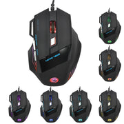 HXSJ A868 Mouse cablato luminoso colorato a 7 tasti con pulsante di fuoco, A868
