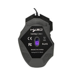 HXSJ A868 Mouse cablato luminoso colorato a 7 tasti con pulsante di fuoco, A868