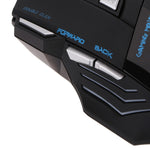HXSJ A868 Mouse cablato luminoso colorato a 7 tasti con pulsante di fuoco, A868