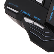 HXSJ A868 Mouse cablato luminoso colorato a 7 tasti con pulsante di fuoco, A868