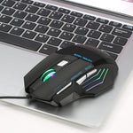 HXSJ A868 Mouse cablato luminoso colorato a 7 tasti con pulsante di fuoco, A868