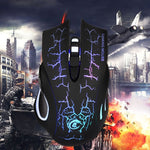 HXSJ A888B Mouse da gioco cablato con illuminazione colorata crepitio a 6 tasti, A888B Black, A888B White