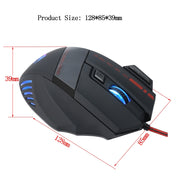 HXSJ A907 Mouse da gioco cablato 7D luminoso colorato a 7 tasti, A907 Black, A907 Red