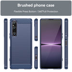 Custodia per telefono TPU in fibra di carbonio con trama spazzolata, For Sony Xperia 1 V