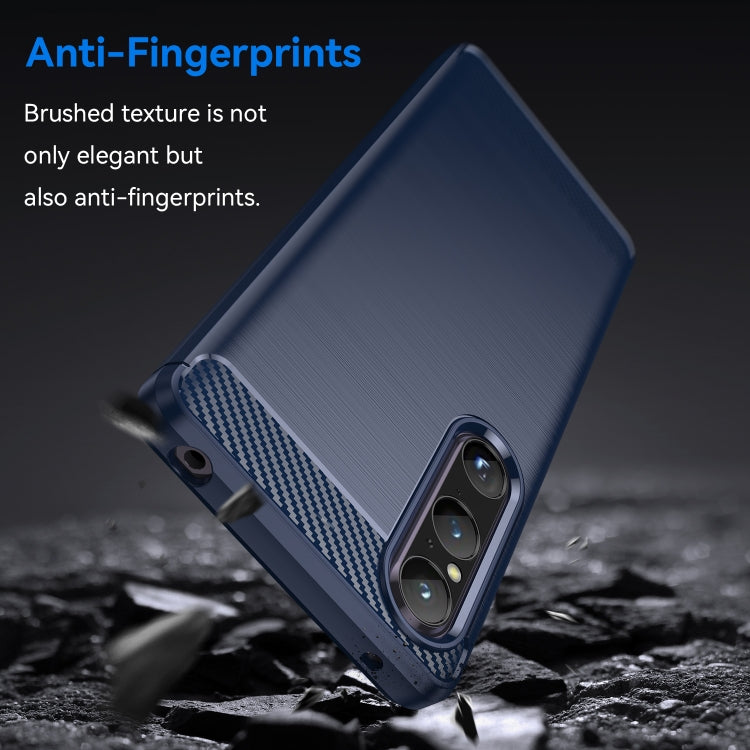 Custodia per telefono TPU in fibra di carbonio con trama spazzolata, For Sony Xperia 1 V