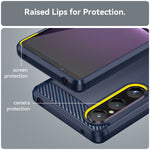 Custodia per telefono TPU in fibra di carbonio con trama spazzolata, For Sony Xperia 1 V