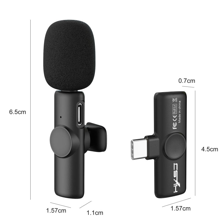 Microfono Lavalier Wireless USB-C 2.4G con Riduzione Rumore