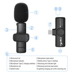 Microfono Lavalier Wireless USB-C 2.4G con Riduzione Rumore