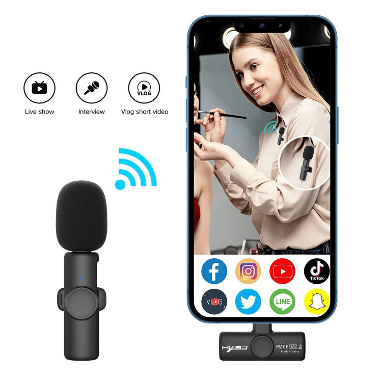 Microfono Lavalier Wireless USB-C 2.4G con Riduzione Rumore