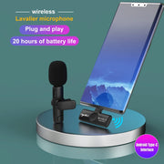 Microfono Lavalier Wireless USB-C 2.4G con Riduzione Rumore