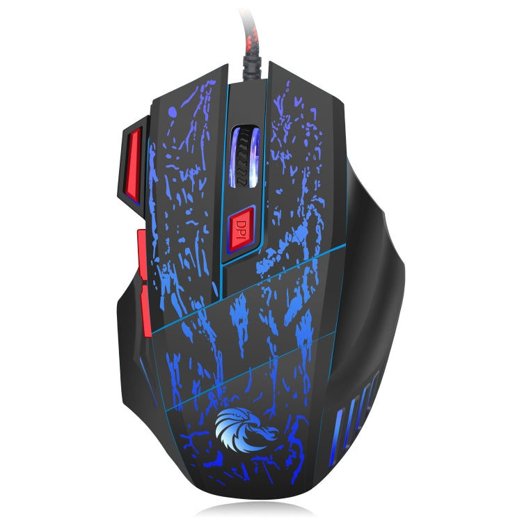 HXSJ H300 7 tasti che scorre acqua crepa mouse da gioco cablato luminoso colorato, H300