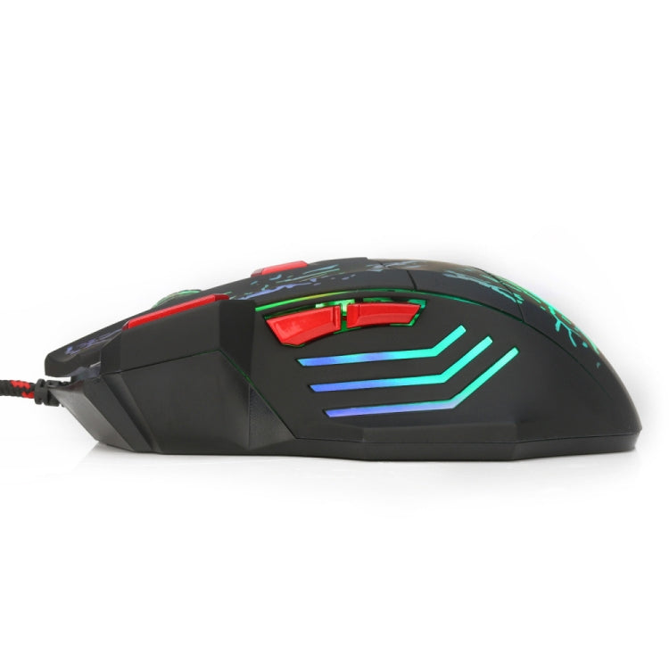 HXSJ H300 7 tasti che scorre acqua crepa mouse da gioco cablato luminoso colorato, H300