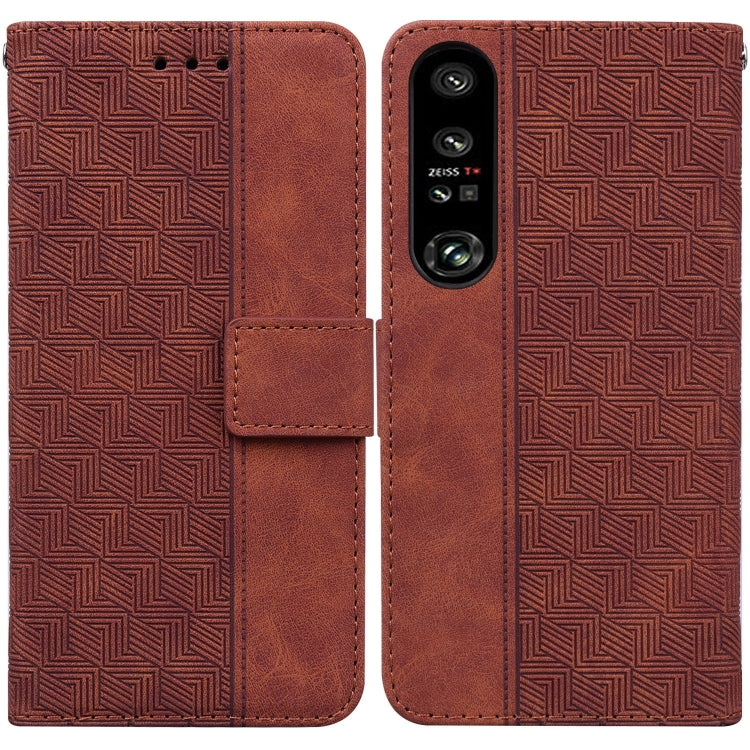 Custodia per telefono in pelle goffrata geometrica, For Honor X7a, For Samsung Galaxy A04e / F04 / M04, For Sony Xperia 1 IV 2023, For Sony Xperia 10 IV 2023
