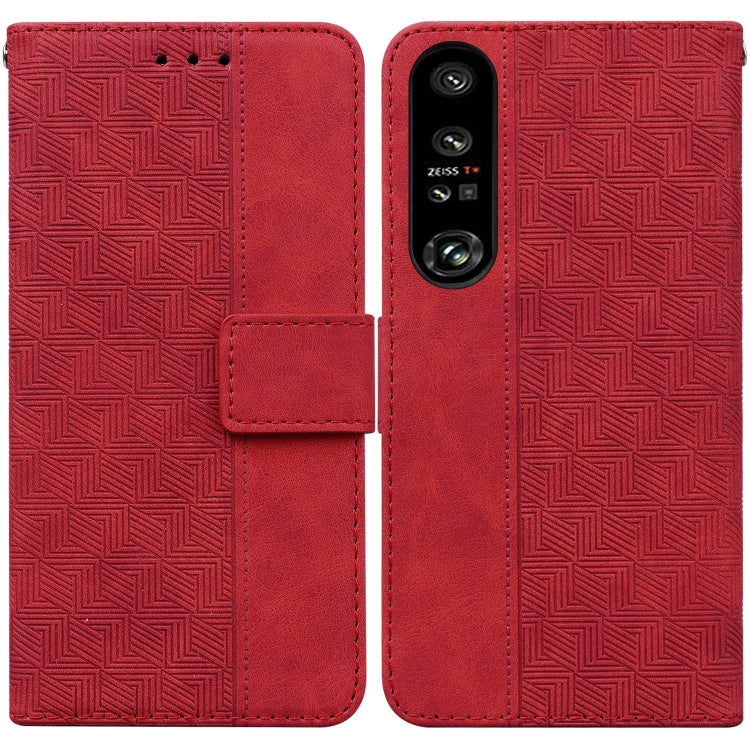 Custodia per telefono in pelle goffrata geometrica, For Honor X7a, For Samsung Galaxy A04e / F04 / M04, For Sony Xperia 1 IV 2023, For Sony Xperia 10 IV 2023