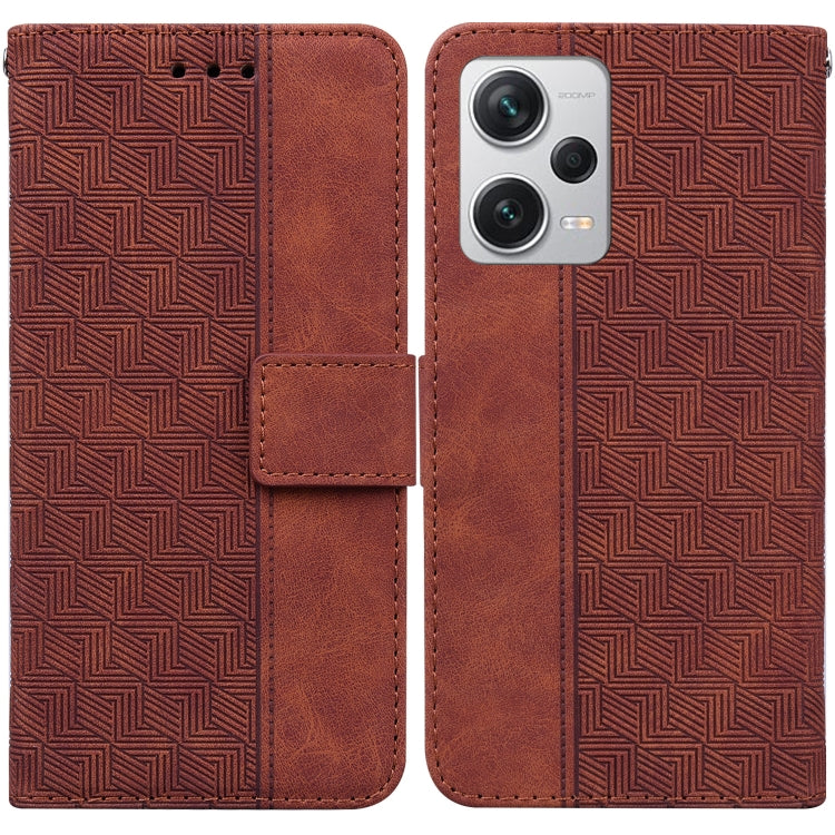 Custodia per telefono in pelle goffrata geometrica, For Xiaomi Redmi Note 12 Pro+