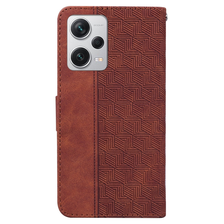 Custodia per telefono in pelle goffrata geometrica, For Xiaomi Redmi Note 12 Pro+