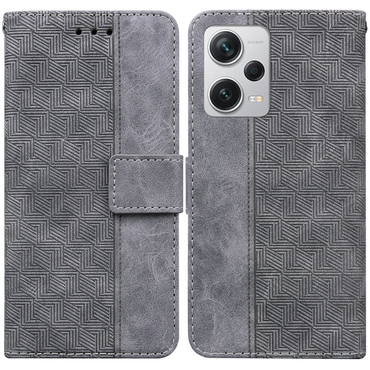 Custodia per telefono in pelle goffrata geometrica, For Xiaomi Redmi Note 12 Pro+