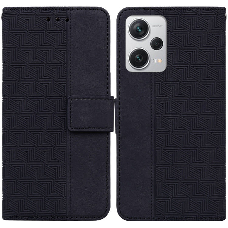 Custodia per telefono in pelle goffrata geometrica, For Xiaomi Redmi Note 12 Pro+