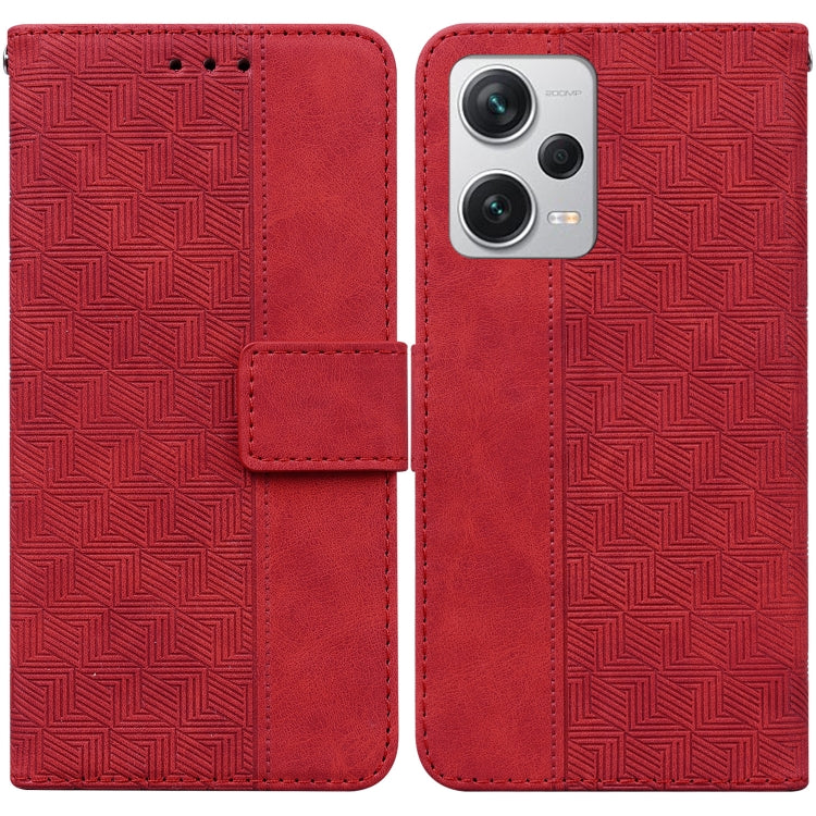 Custodia per telefono in pelle goffrata geometrica, For Xiaomi Redmi Note 12 Pro+