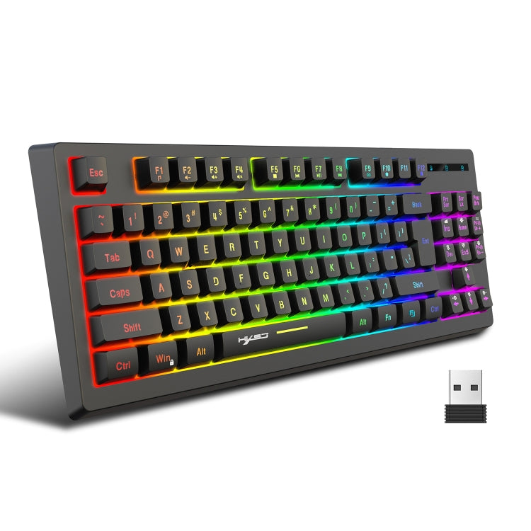 HXSJ L100 Tastiera wireless 2.4G con film retroilluminato RGB a 87 tasti