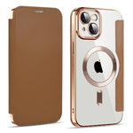 Custodia per telefono in pelle antifurto magnetica RFID MagSafe, For iPhone 14 Pro Max, For iPhone 14 Pro, For iPhone 14