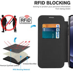 Custodia per telefono in pelle antifurto magnetica RFID MagSafe, For iPhone 12, For iPhone 11 Pro Max, For iPhone 11