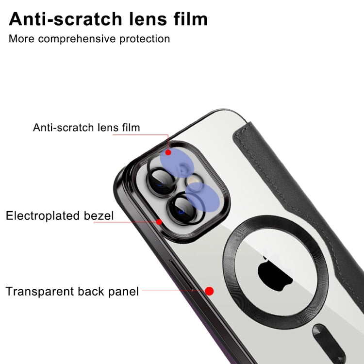 Custodia per telefono in pelle antifurto magnetica RFID MagSafe, For iPhone 12, For iPhone 11 Pro Max, For iPhone 11
