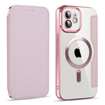 Custodia per telefono in pelle antifurto magnetica RFID MagSafe, For iPhone 12, For iPhone 11 Pro Max, For iPhone 11